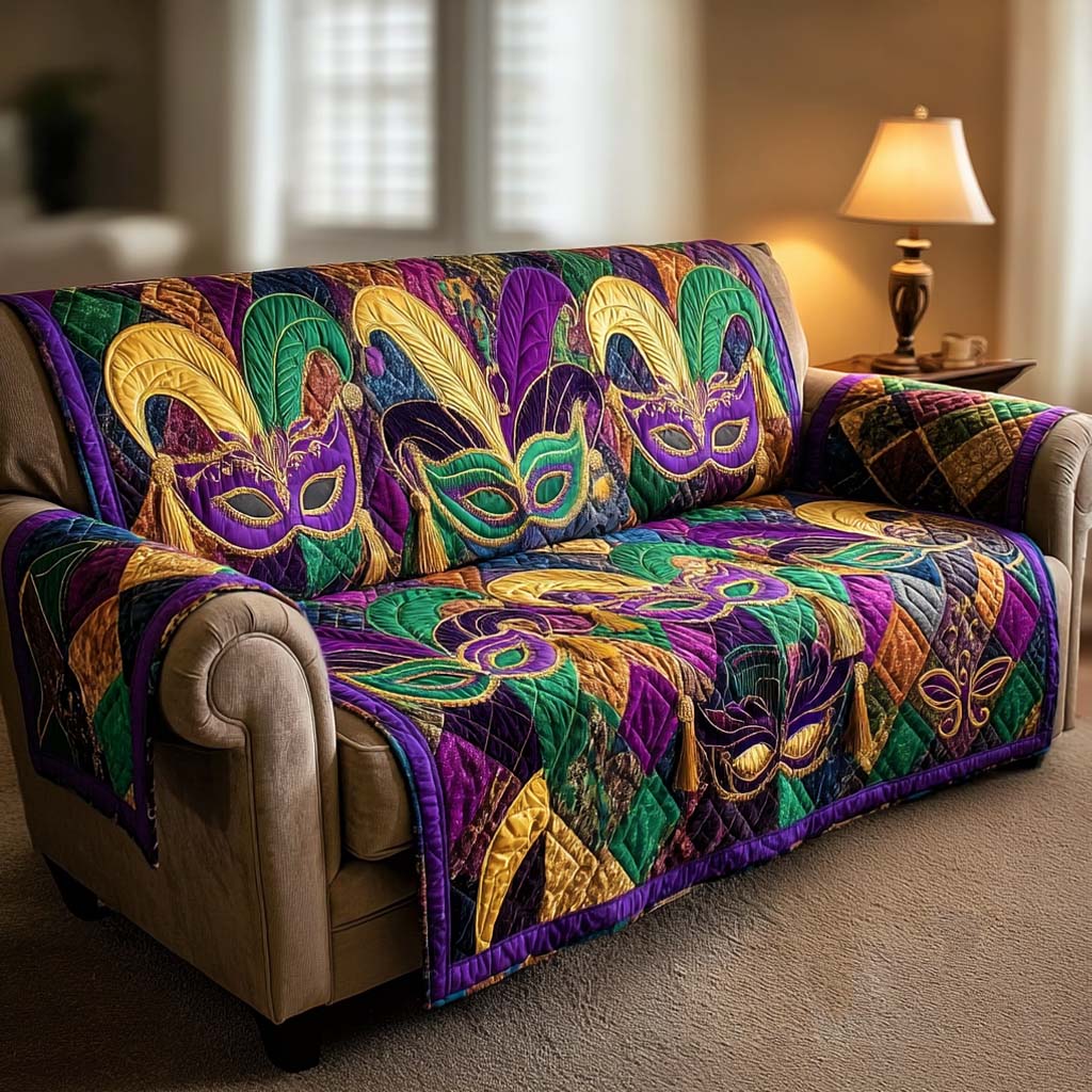 Carnival Mardi Quilted Sofa Cover Table Room Decor Gift For House Lover - Tradiviet