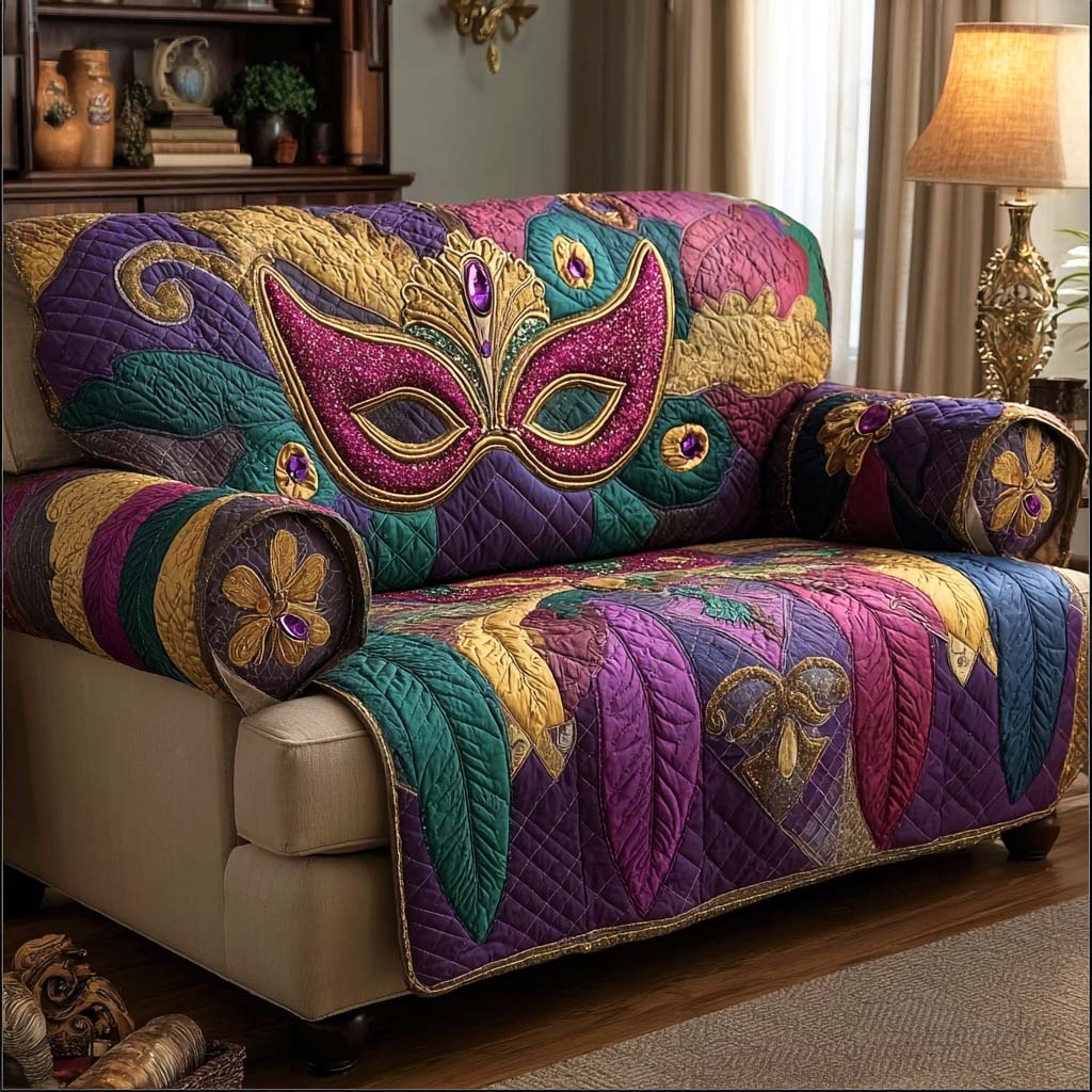 Carnival Spirit Quilted Sofa Cover Soft Room Decor House Lover Gift Ideas - Tradiviet