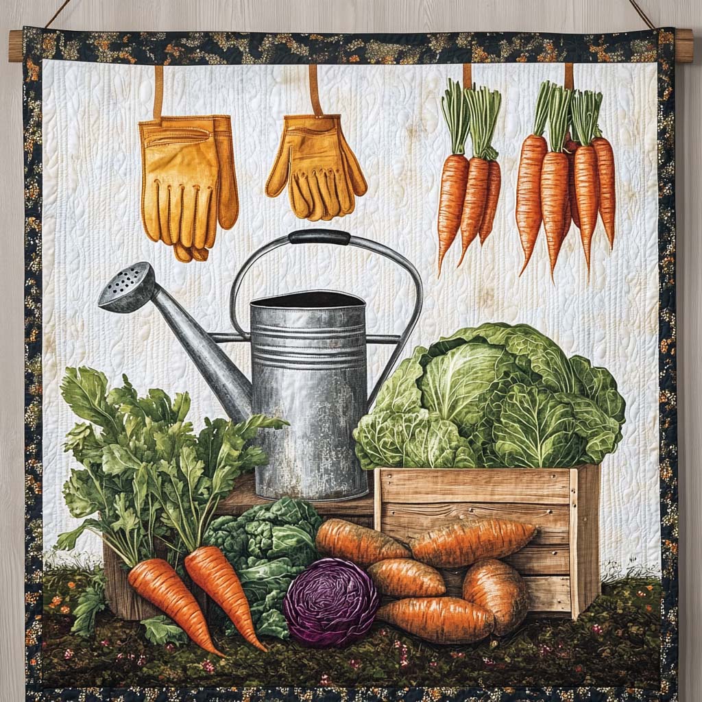 Carrot Patch Quilted Blanket Home Decor Gift For Boho Decor - Tradiviet