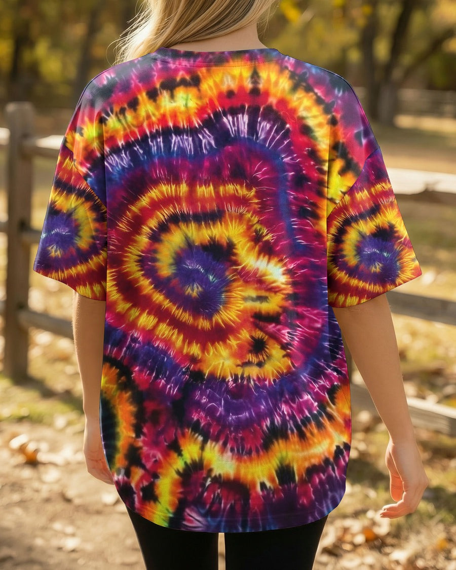 Cat Butt I Do What I Want Tie Dye Shirt Funny Hippie Apparel Gifts For Cat Lovers For Her - Tradiviet - Image 2