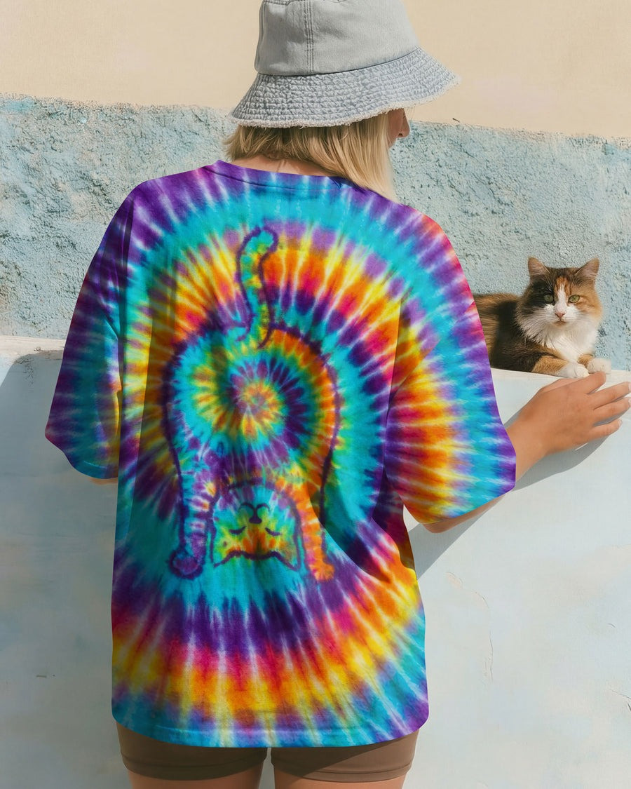 Cat Butt Tie Dye Shirt Funny Animal Apparel Best Gifts For Cat Lovers - Tradiviet - Image 2