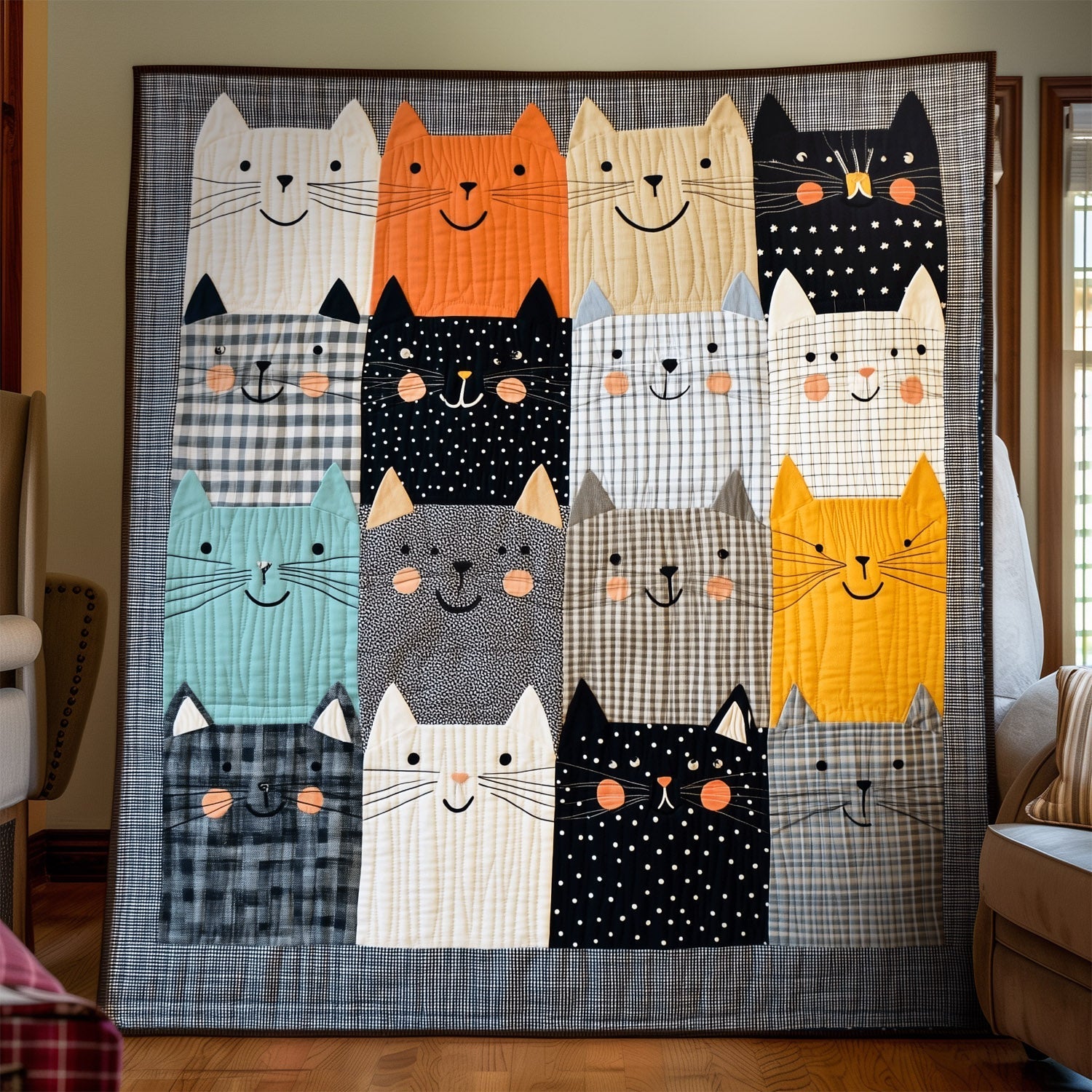 Cat Collage Quilted Blanket 250 Years Of Defending Liberty Gift For Housewarming - Tradiviet
