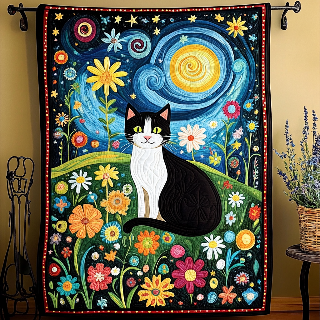 Cat Couture Quilted Blanket 4Th Of July Present Gift For Cute Decor - Tradiviet