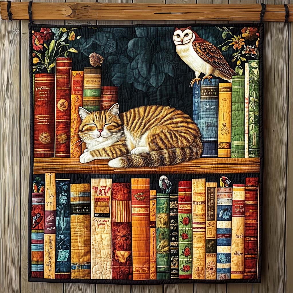 Cat Cozy Nook Quilted Blanket America Land Of The Free Gift For Shelf Decor - Tradiviet
