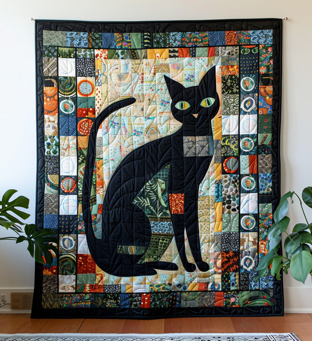 Cat Harmony Quilted Blanket In God We Trust Patriotic Gifts For Dad - Tradiviet