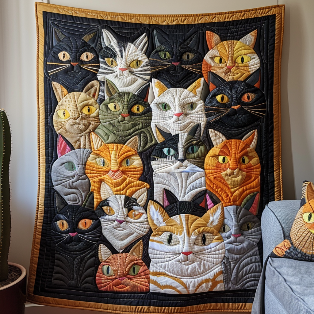 Cat Lover's Dream Quilted Blanket July 4 Apparel Best Patriotic Gifts - Tradiviet