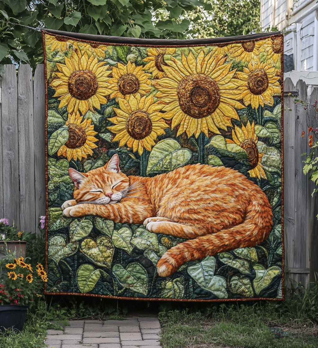 Cat Nap Cozy Quilted Blanket Semiquincentennial Patriotic Themed Gifts - Tradiviet