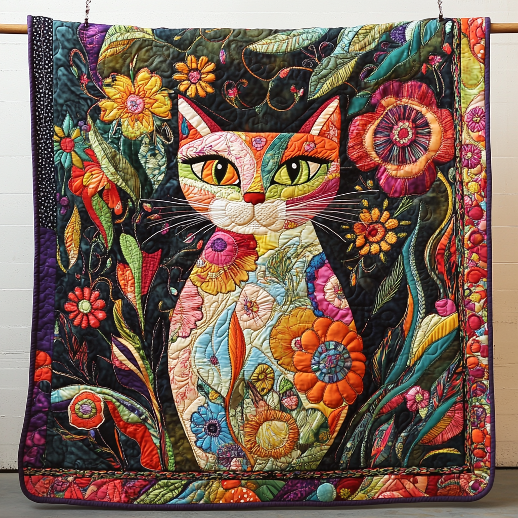 Cat Parade Quilted Blanket USA 250 Years Of Liberty Gift For Veteran Dad - Tradiviet