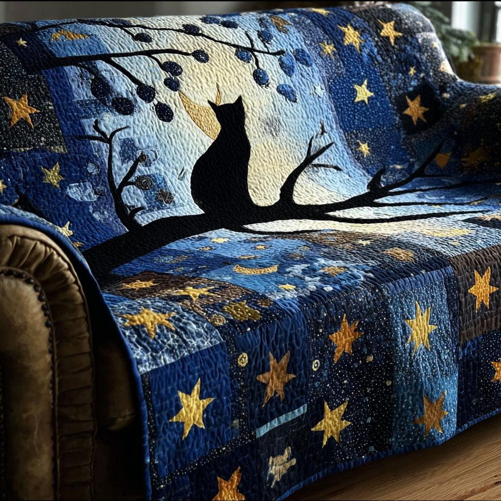 Cat Patchwork Quilted Sofa Cover Indoor Home Room Decor Cat Lovers Owners Presents - Tradiviet
