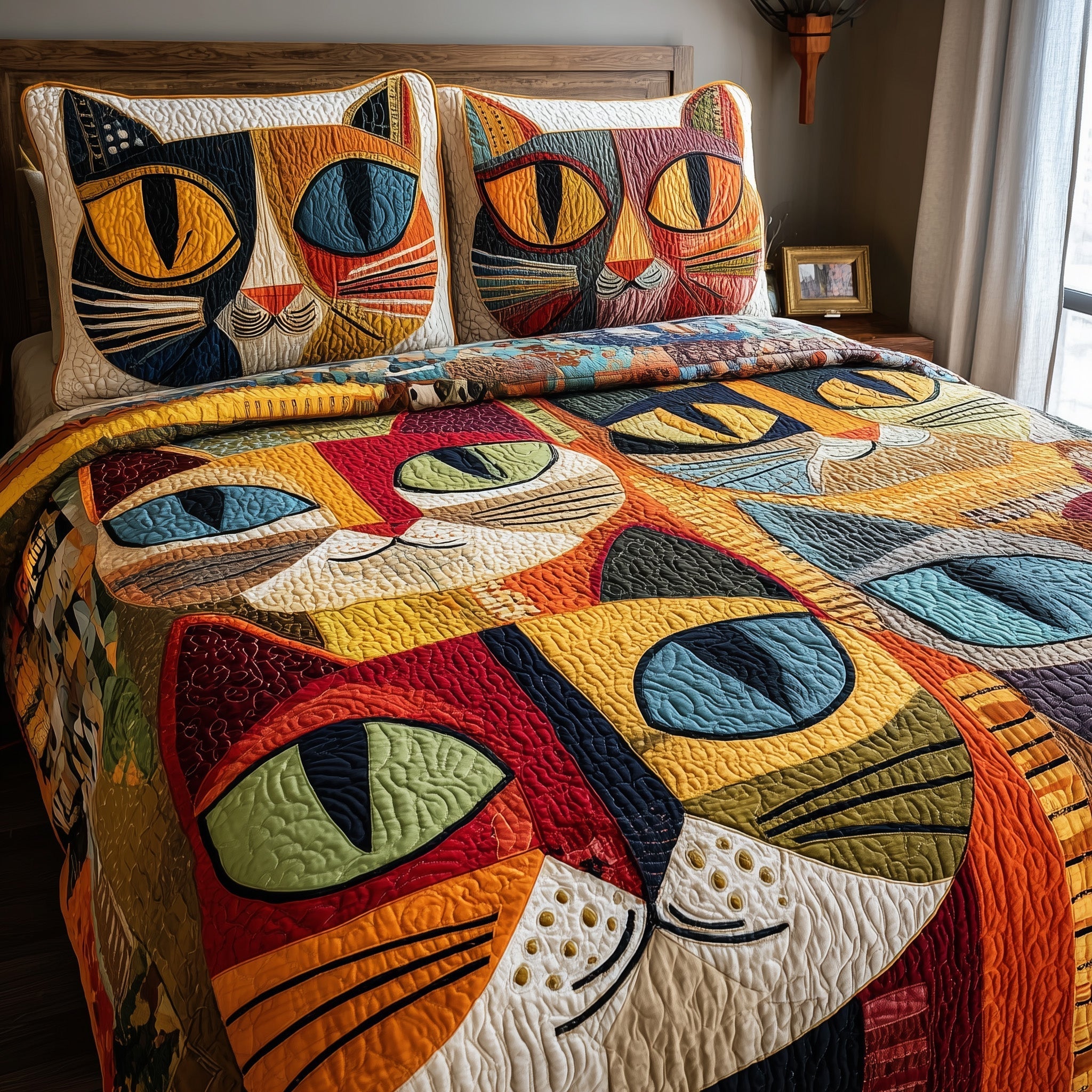 Cat Quilted Bedding Set Cat Home Honor Gift For Cat - Tradiviet