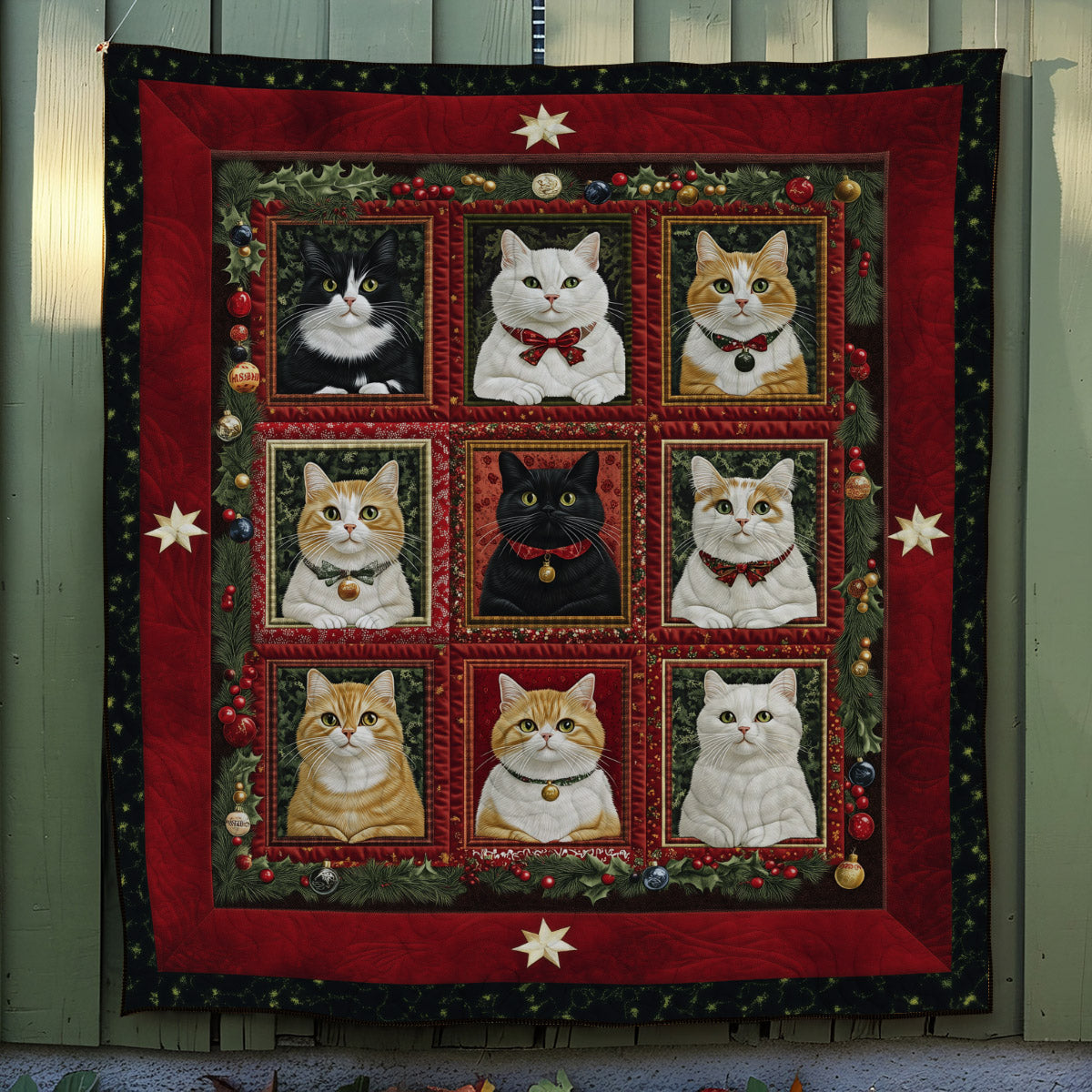 Catmas Celebration Quilted Blanket Decorations Indoor Gift For Friend - Tradiviet