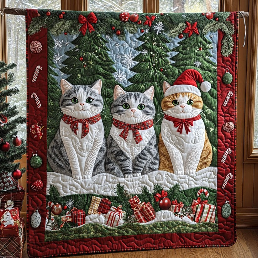 Cats Cozy Companions Quilt Blanket Cute Animal Christmas Blanket Gifts For Cat Lovers - Tradiviet