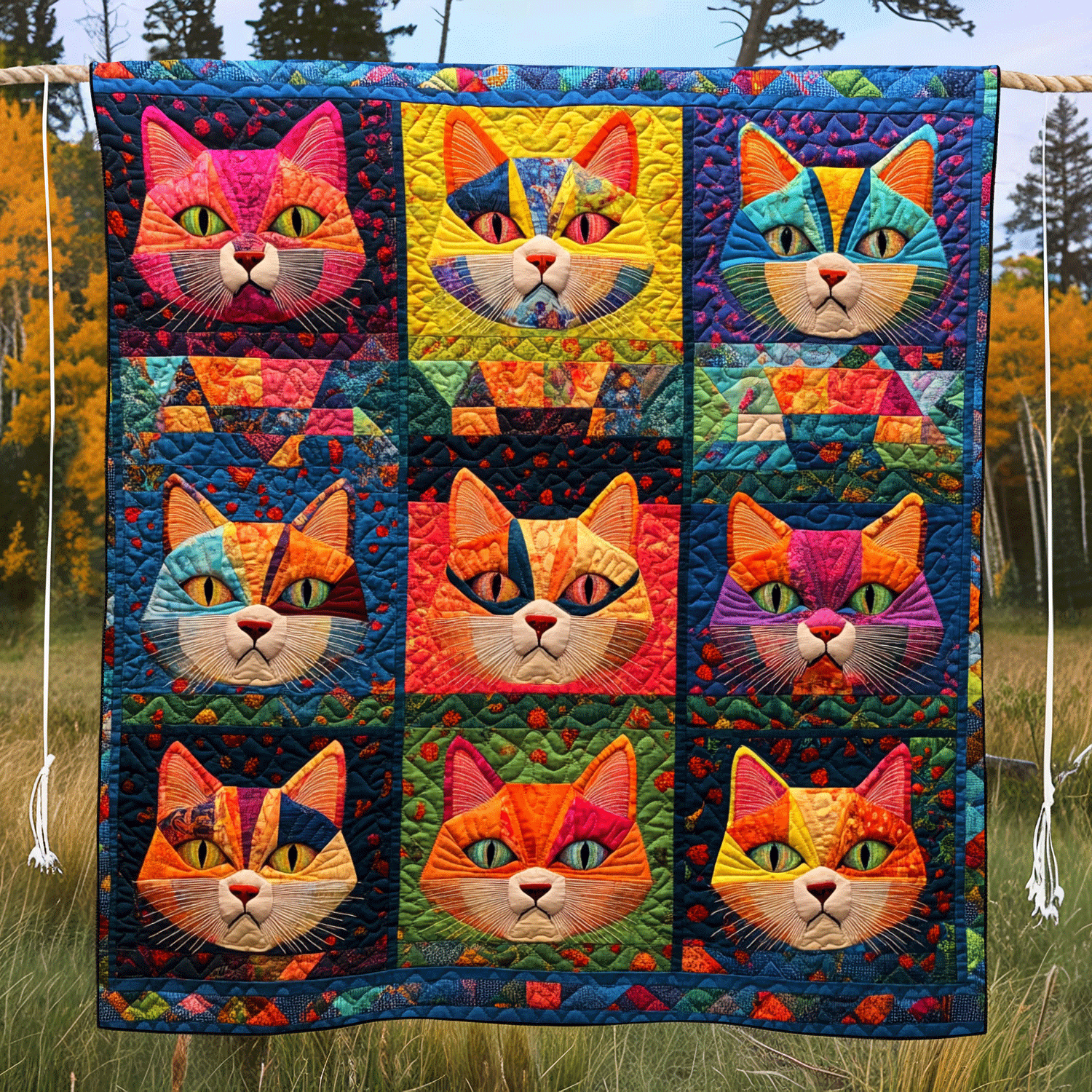 Cats Creations Quilted Blanket Decorations For Your Room Gift For Room Decor - Tradiviet