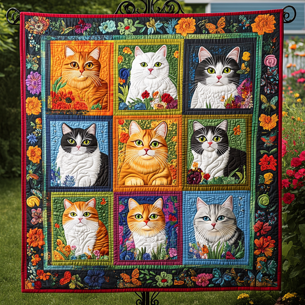 Cattitude Chic Quilted Blanket Mens Bedroom Decor Gift For Bedroom Decor - Tradiviet