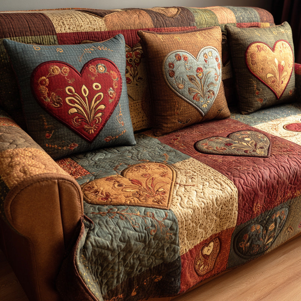 Cedar Bloom Quilted Sofa Cover Room Decor Ideas New Home Gift Ideas - Tradiviet