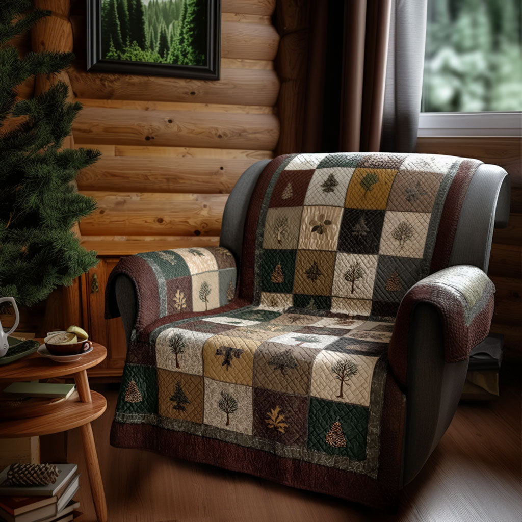 Cedar Ridge Lodge Quilted Sofa Cover Rustic Home Room Decor Home Gift For Her - Tradiviet