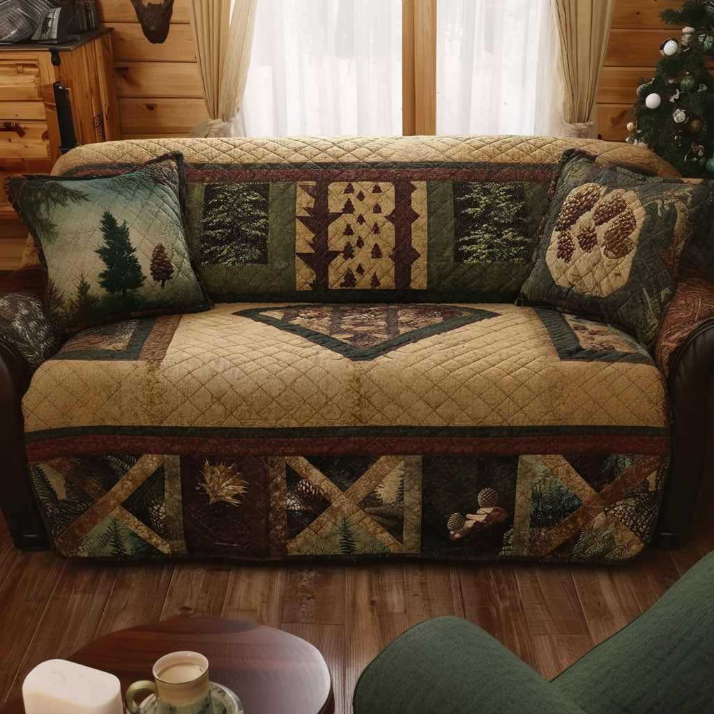 Cedar Ridge Retreat Quilted Sofa Cover Trendy Home Style Gifts For Home Decor - Tradiviet