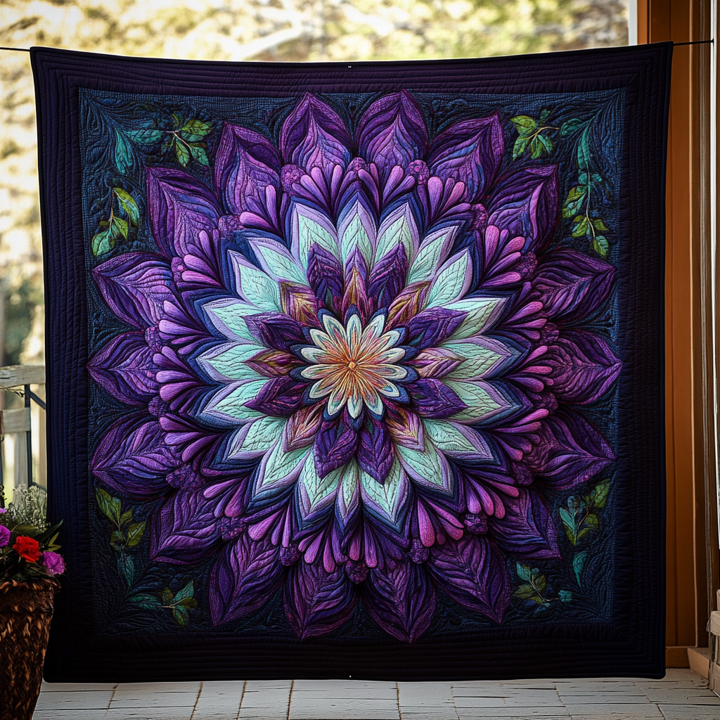 Celestial Bloom Quilted Blanket Room Decorations Gift For Decor Lover - Tradiviet