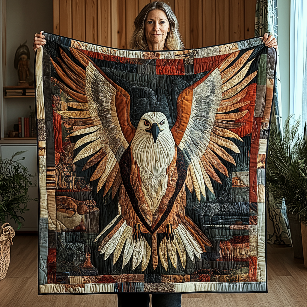 Celestial Flight Quilted Blanket America 250Th Anniversary Gift For Shelf Decor - Tradiviet