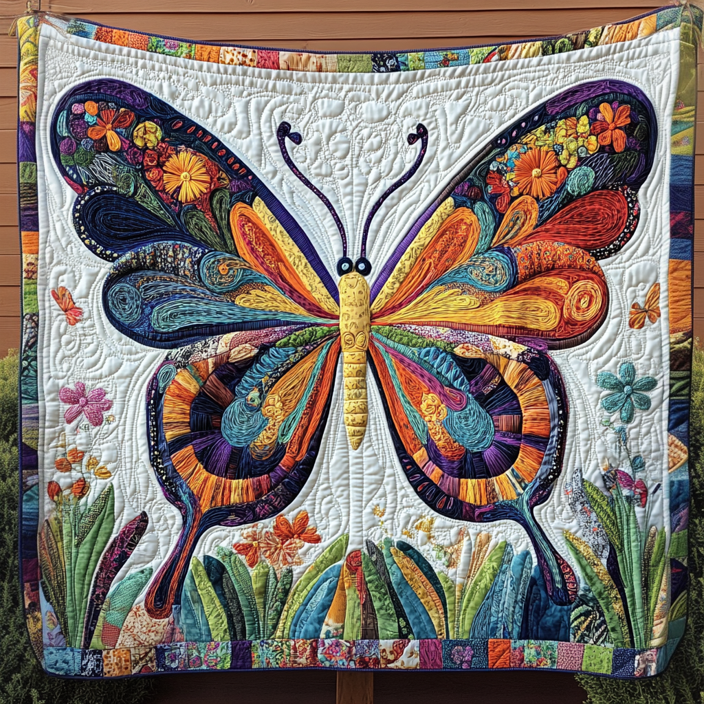 Celestial Garden Wings Quilted Blanket America's 250 Birthday Patriotic Gifts For Him - Tradiviet
