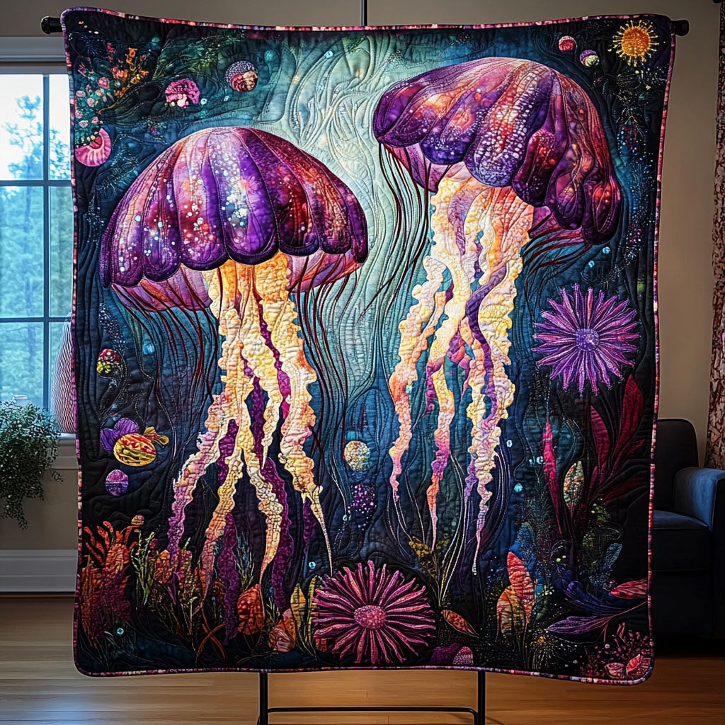 Celestial Jelly Wonderland Quilted Blanket Independence Day 2026 Patriotic Gifts For Women - Tradiviet