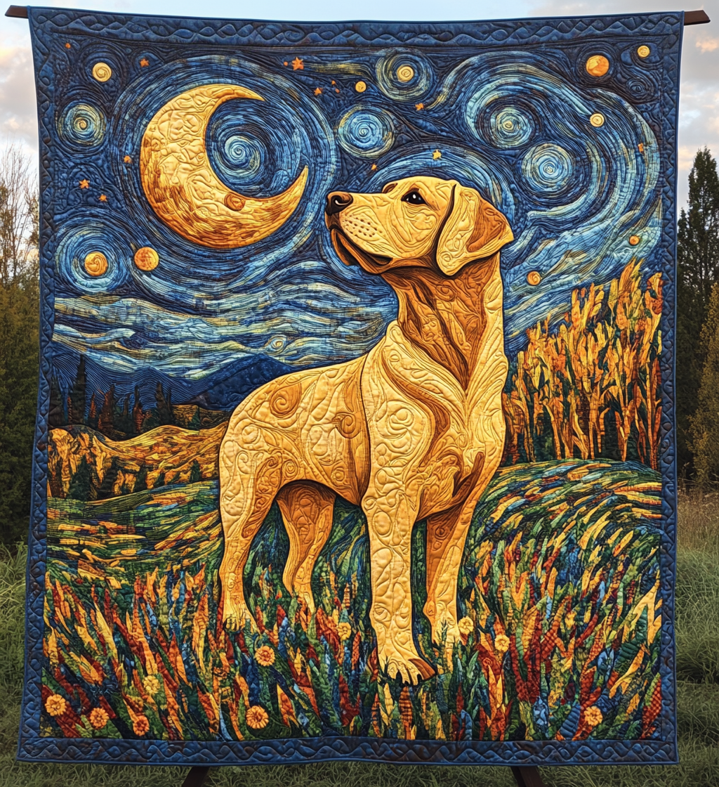 Celestial Labrador Quilted Blanket July 4 1776 July 4 2026 Patriotic Birthday Gifts - Tradiviet