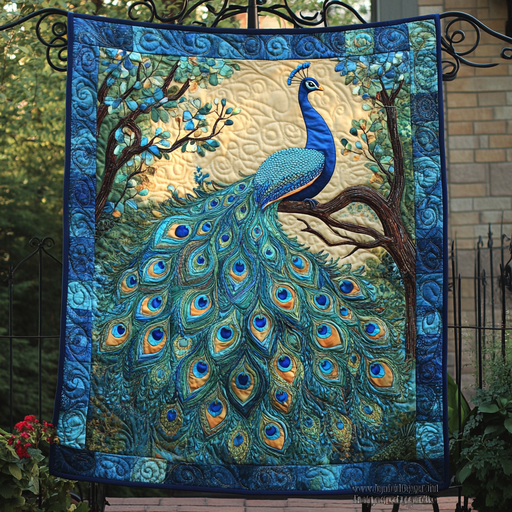 Celestial Plumage Quilted Blanket USA 250 Years Of Freedom Gift For Veteran Dad - Tradiviet