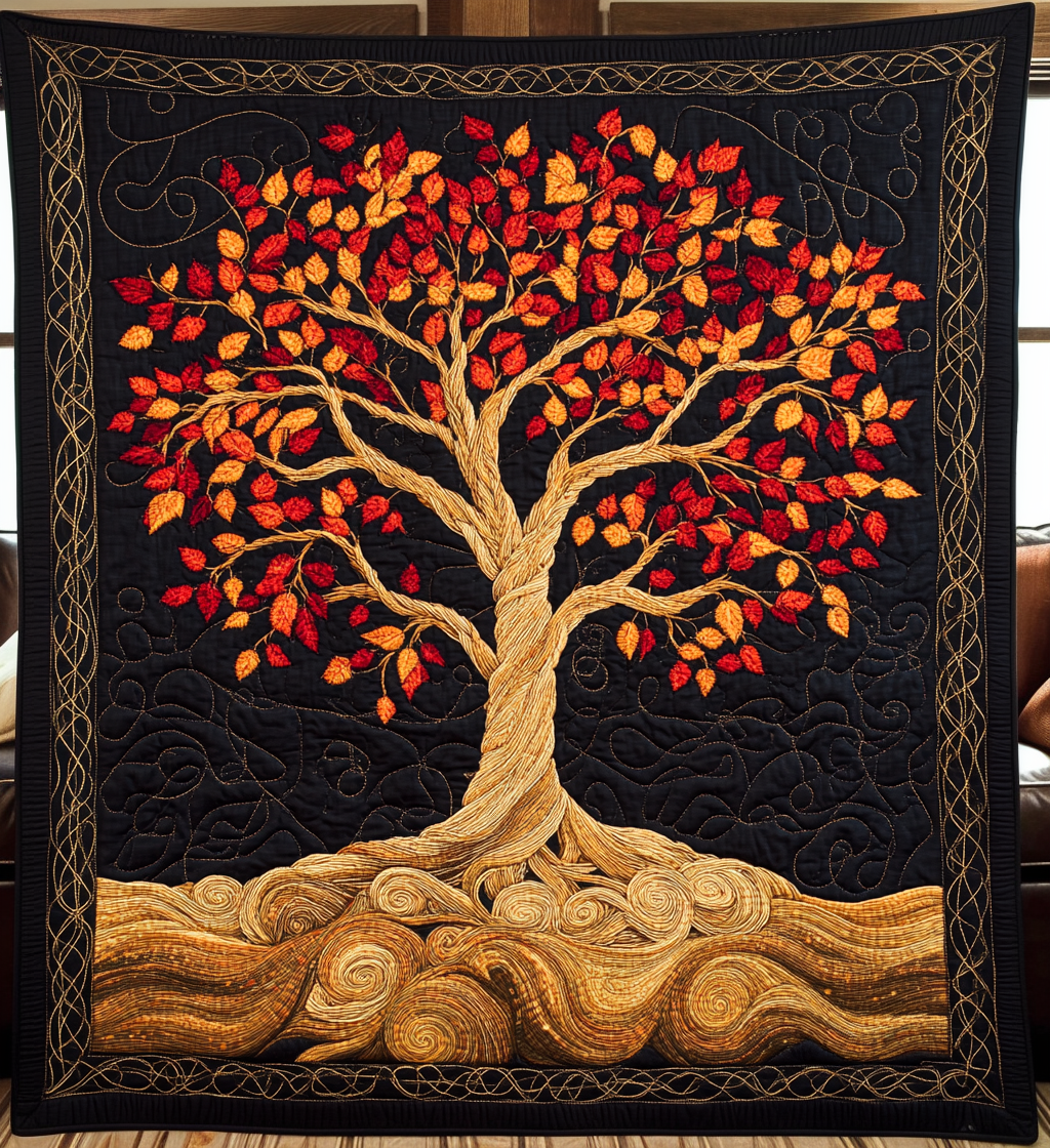 Celestial Roots Quilted Blanket USA 250 Years Of Liberty Gift For Mom - Tradiviet