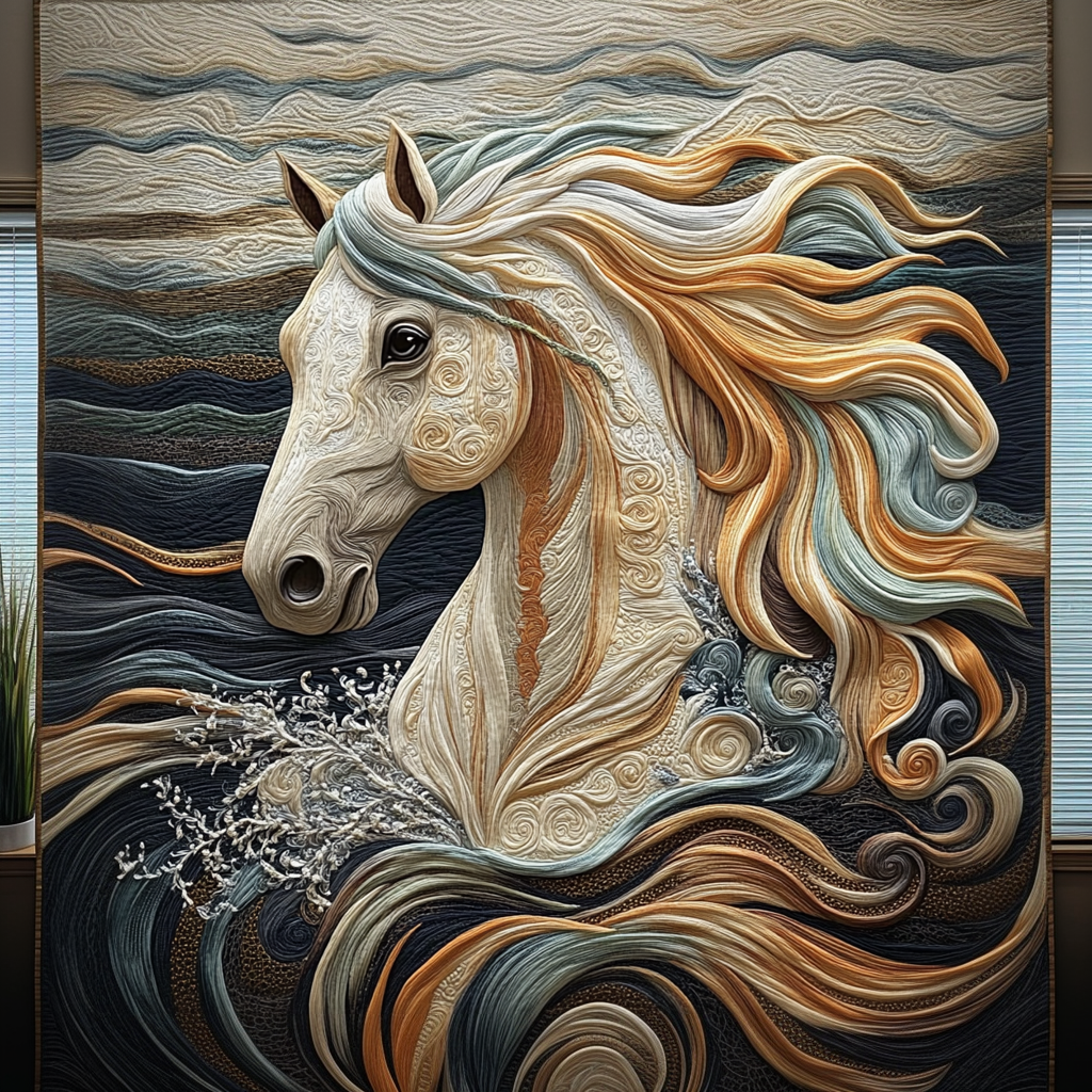 Celestial Stallion Quilted Blanket Home Decor Gift For Son - Tradiviet