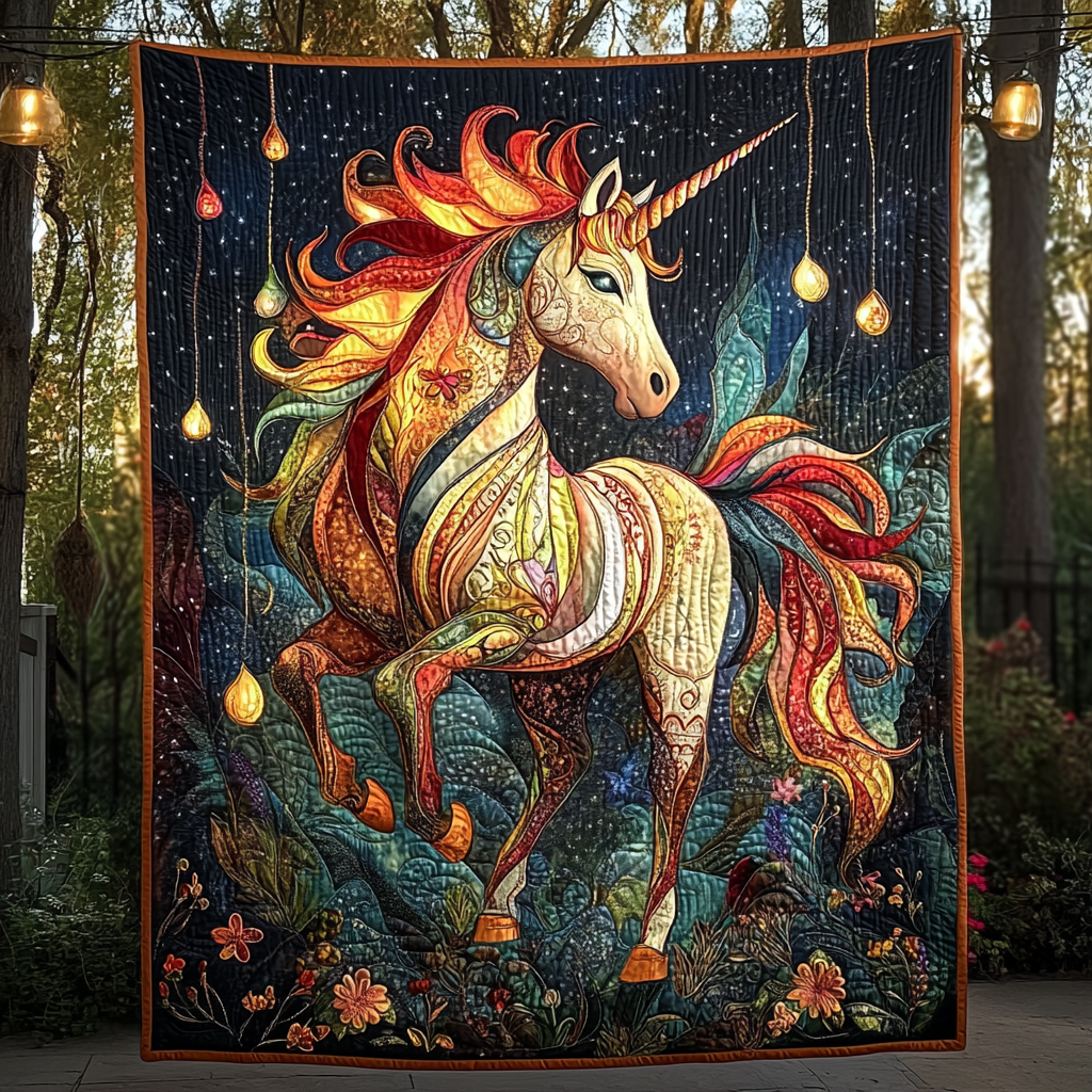 Celestial Unicorn Quilted Blanket Indoor Decorations Gift For Papa - Tradiviet