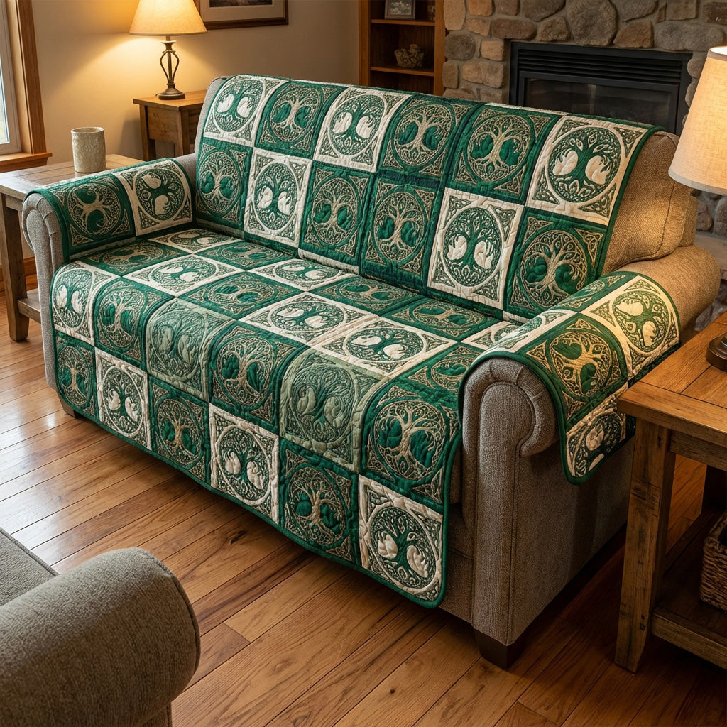 Celtic Grove Quilted Sofa Cover Sofa Protector Cover Tree Of Life Gifts Mother'S Day - Tradiviet