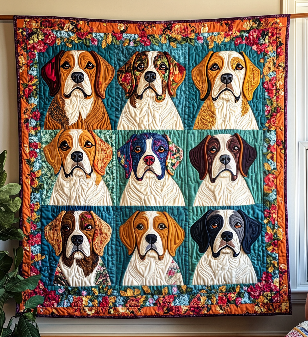 Charming Beagle Quilted Blanket Aesthetic Room Decor Gift For Indoor Decor - Tradiviet