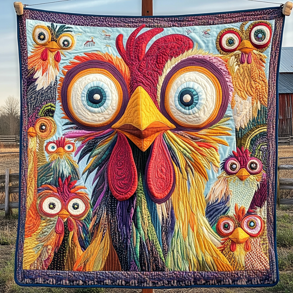 Charming Chickens Quilted Blanket Holiday Home Decor Gift For Decor Lover - Tradiviet