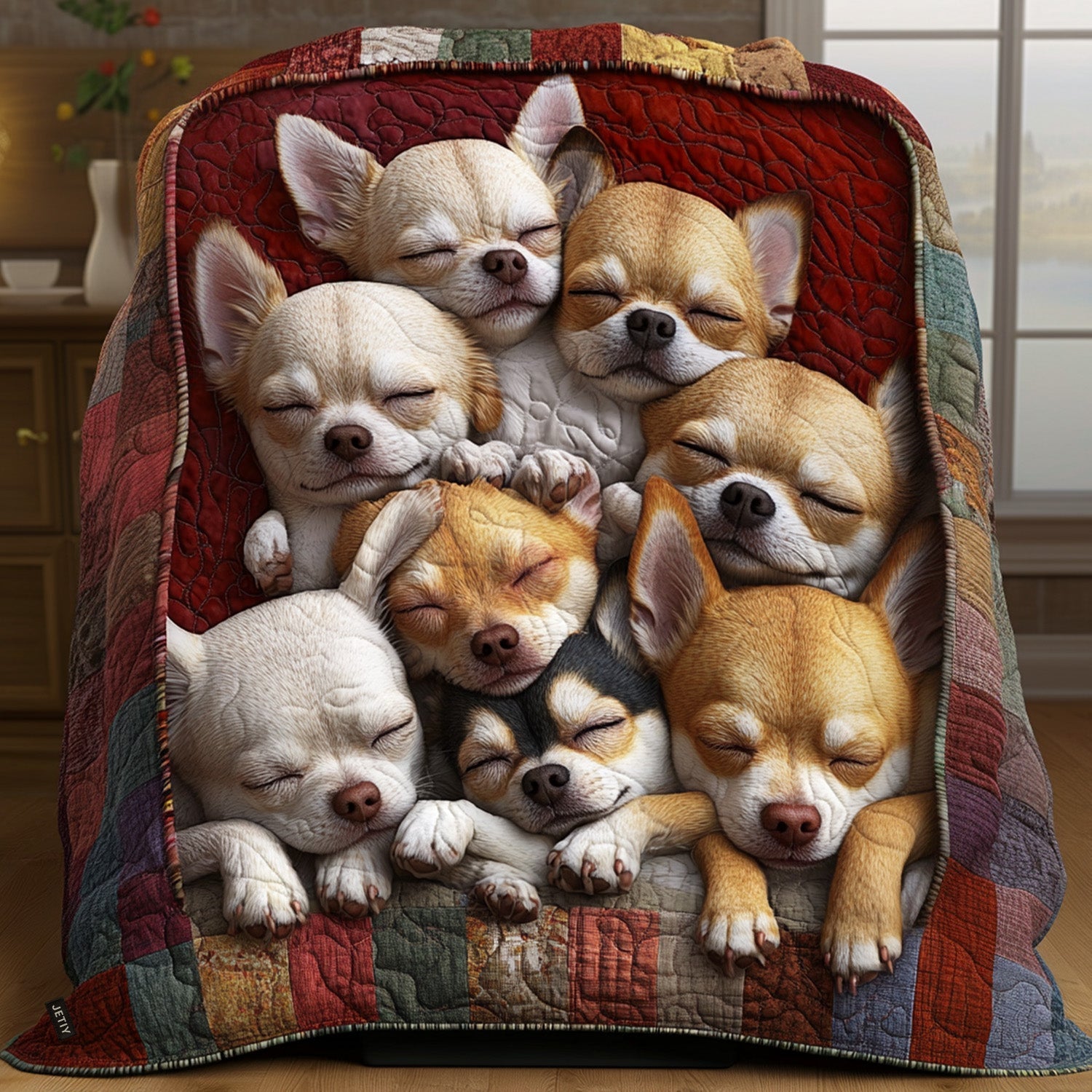 Charming Chihuahuas Quilted Blanket 1776 2026 Merch Gift For Seasonal Decor - Tradiviet