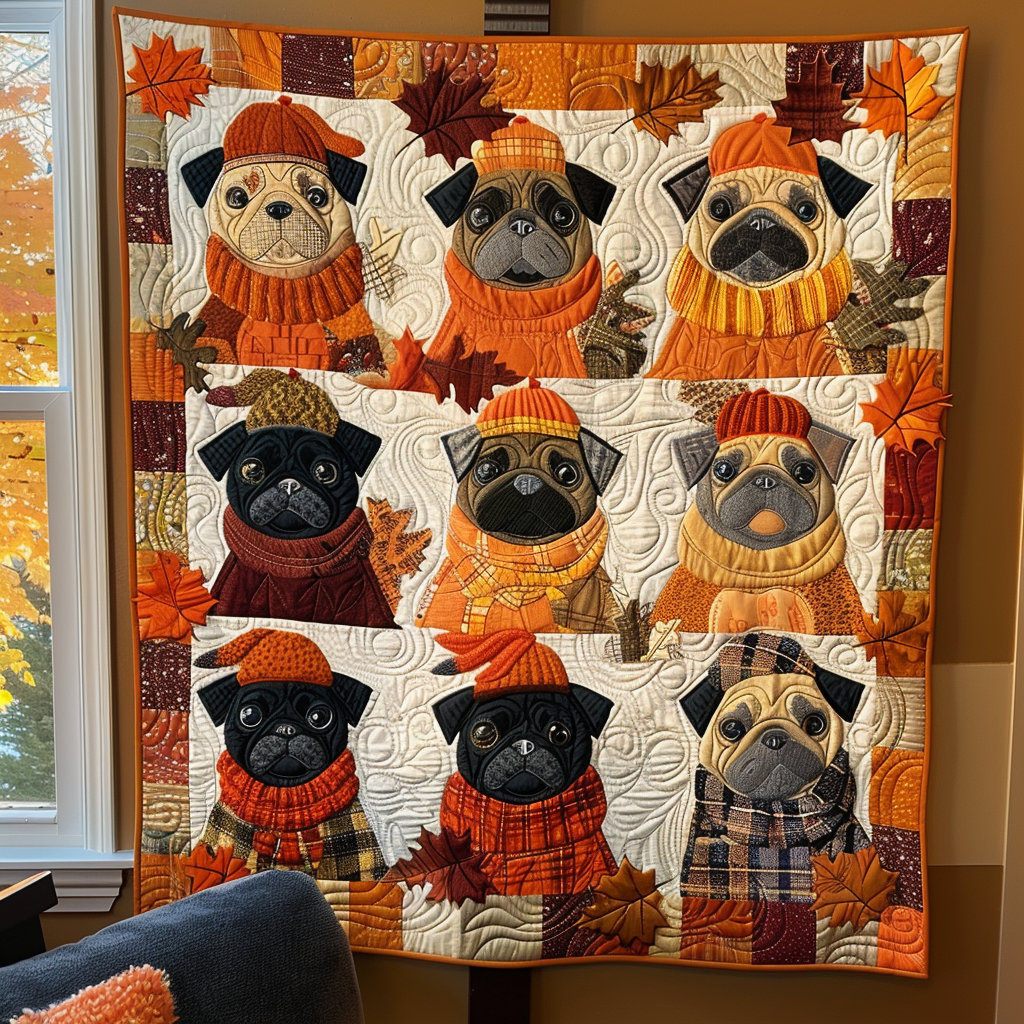 Charming Pugs Quilted Blanket Independence Day Patriotic Presents - Tradiviet