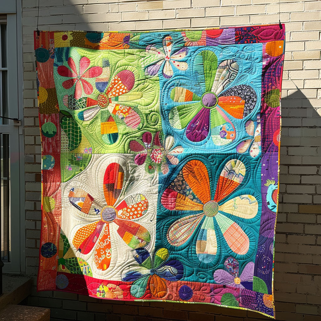 Cheerful Blooms Quilted Blanket USA 250 Years Of Defending Liberty Gift for Decor Home - Tradiviet