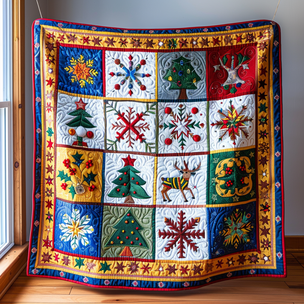 Cheerful Holiday Quilted Blanket America's 250th Anniversary Gift For Brother - Tradiviet