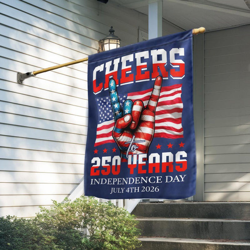 Cheers To America 250Th Anniversary Flag 4Th July 2026 Independence Semiquincentennial Decor - Tradiviet