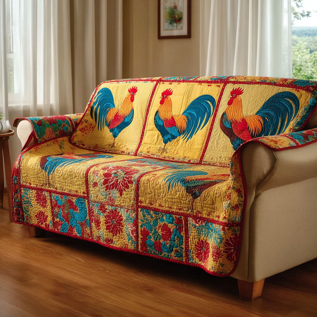 Chicken Bloom Quilted Sofa Cover Sofa Couch Cover Gifts For People Who Love Chickens - Tradiviet
