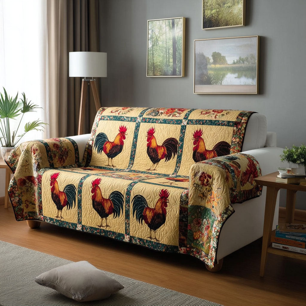 Chicken Grove Quilted Sofa Cover Covers For Sofas Gifts For People Who Own Chickens - Tradiviet