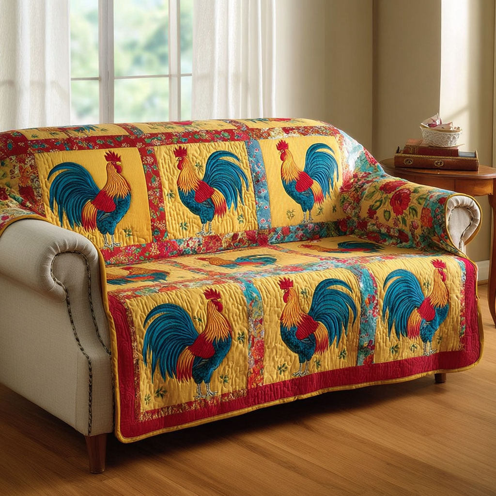 Chicken Meadow Quilted Sofa Cover Couch Covers Chicken Christmas Gifts - Tradiviet