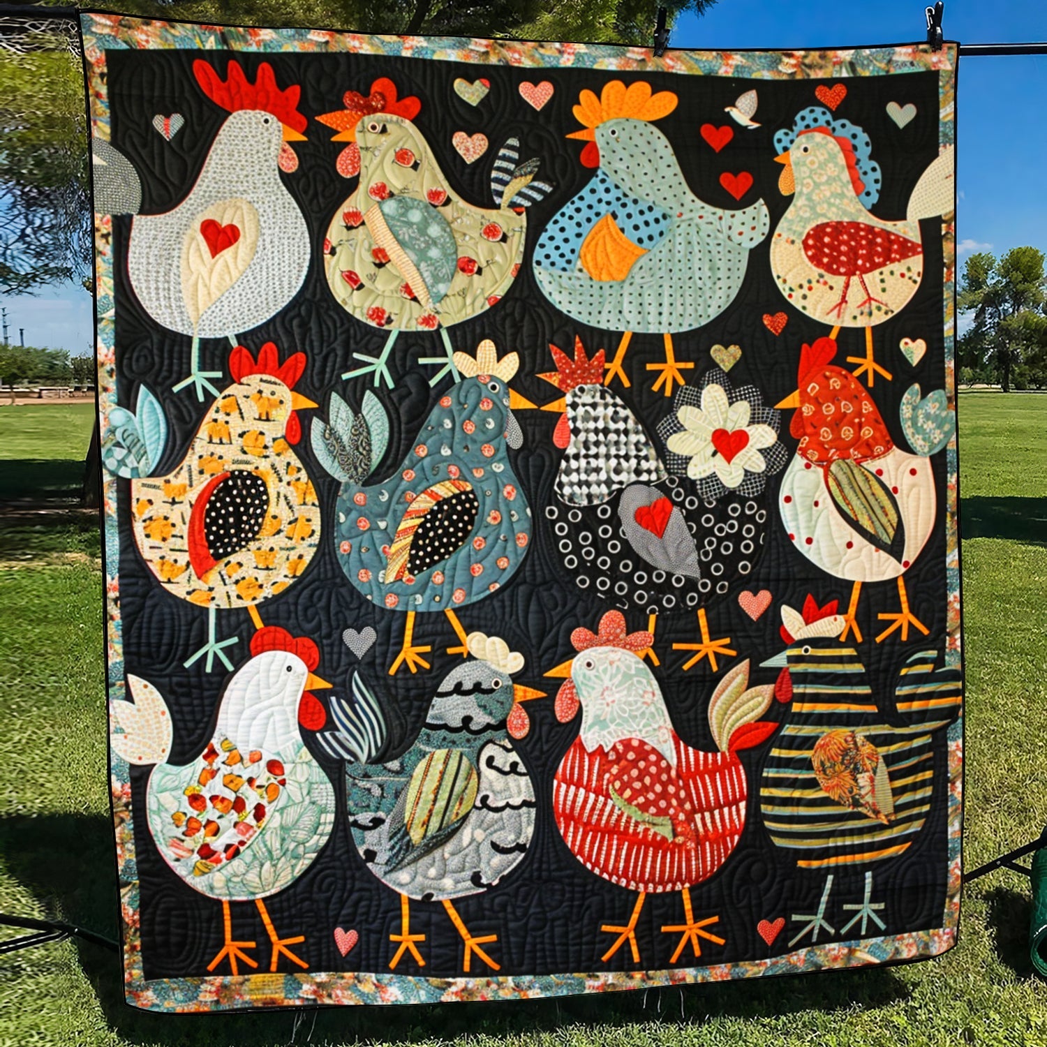 Chicken Paradise Quilted Blanket Room Decor Ideas Gift For Teacher - Tradiviet