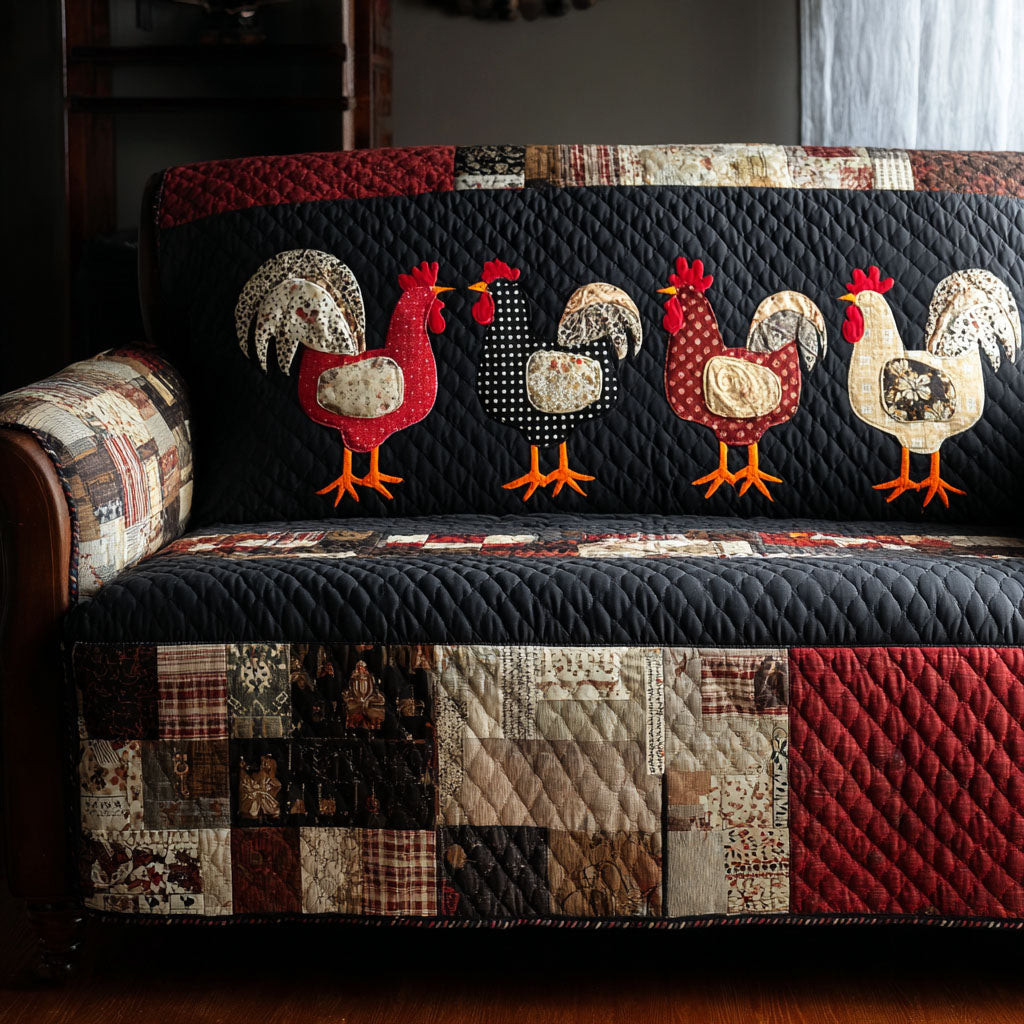 Chicken Spring Quilted Sofa Cover Couch Cover Gifts For Chicken Owners - Tradiviet