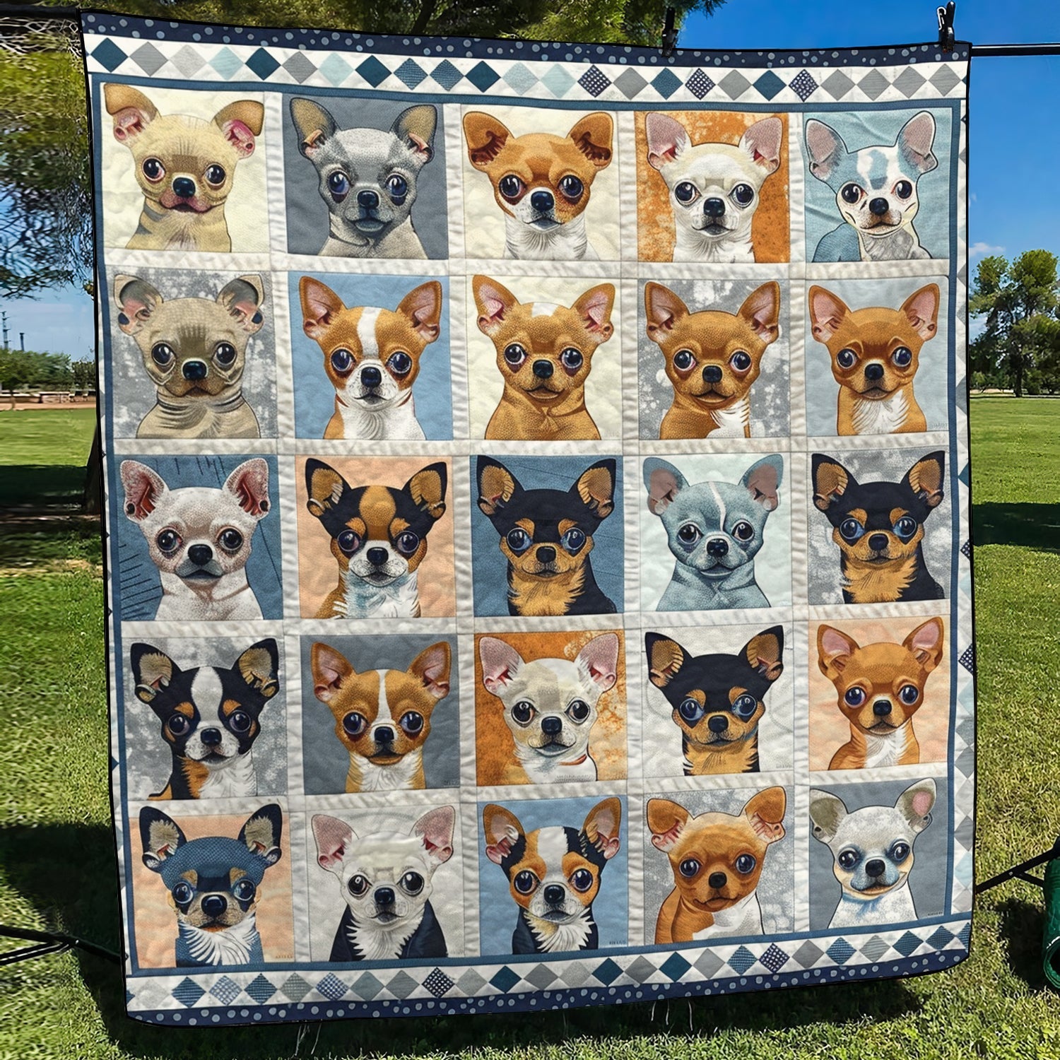 Chihuahua Babies Quilted Blanket Decorating Your Home Gift For Indoor Decor - Tradiviet
