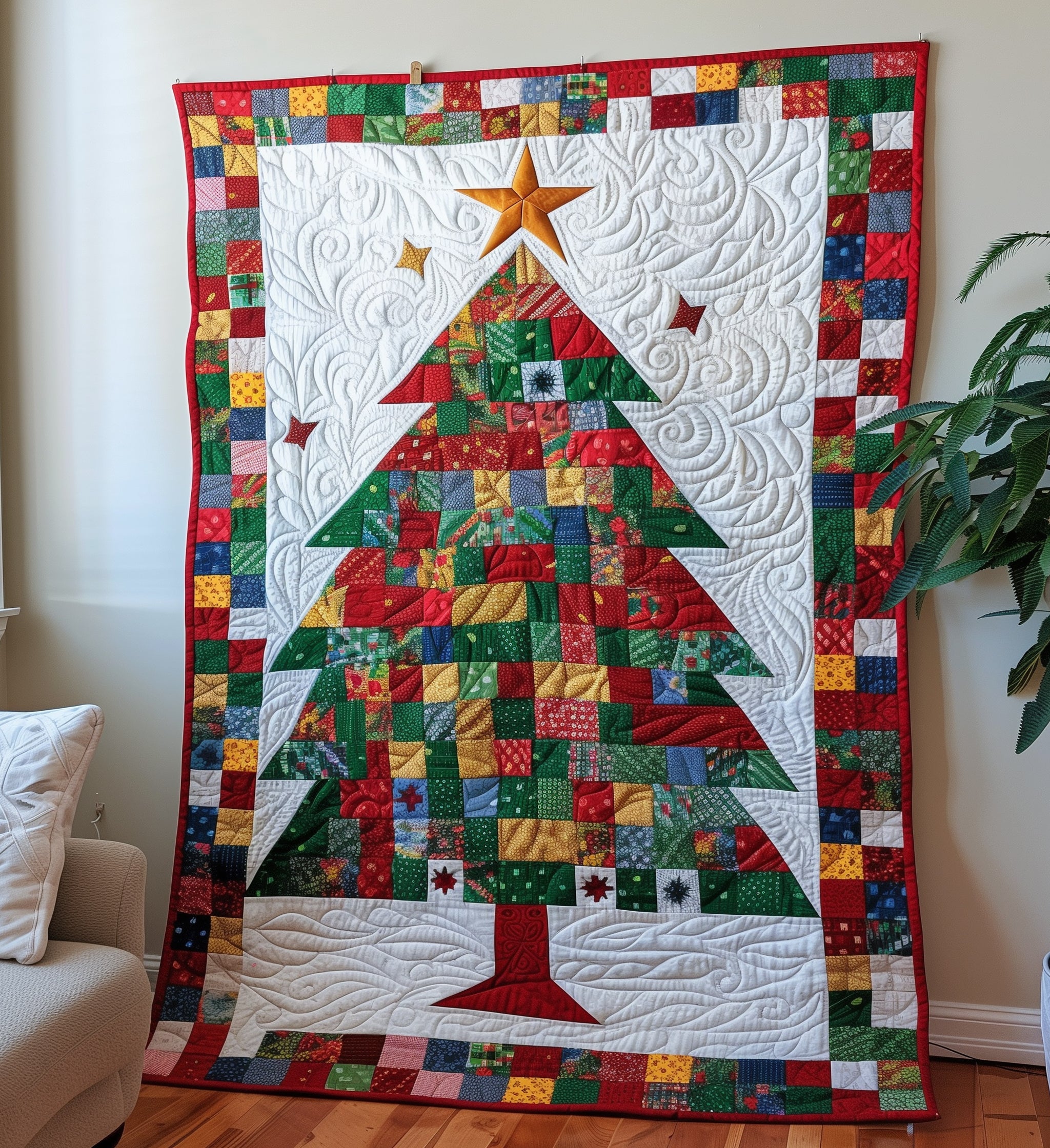Christmas Cheer Quilted Blanket USA 250 Years Of Liberty Gift For Wife - Tradiviet