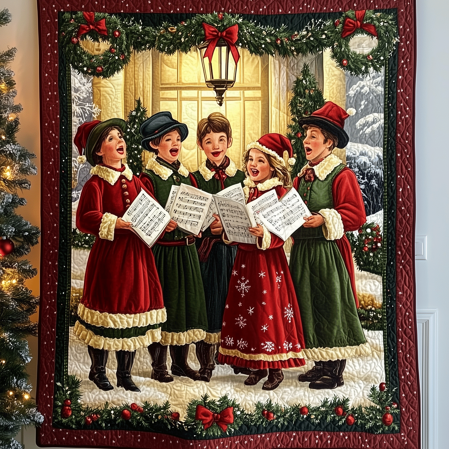 Christmas Choir Cheer Quilted Blanket USA 250 Years Strong Gift For Husband - Tradiviet