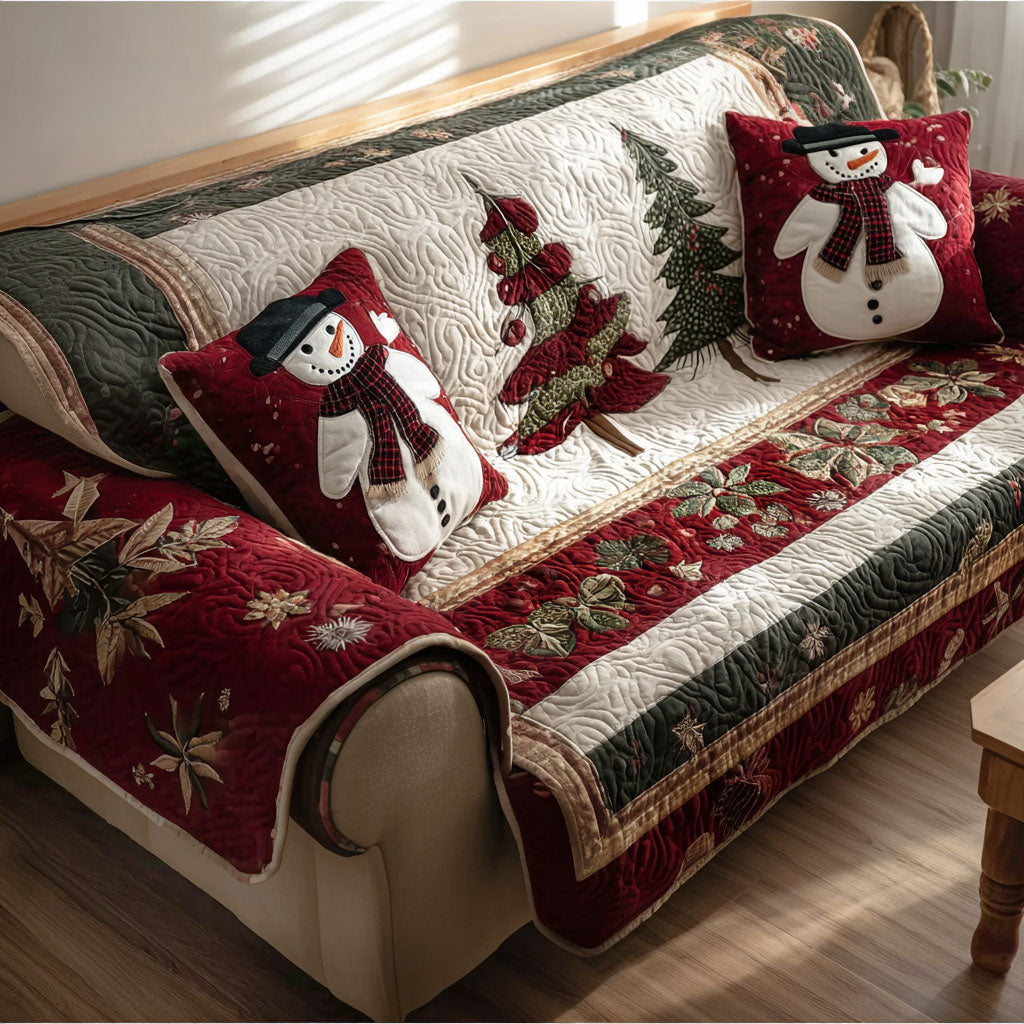 Christmas Eve Comfort Quilted Sofa Cover Home Room Decor Ideas Trendy Room Decor Gifts - Tradiviet