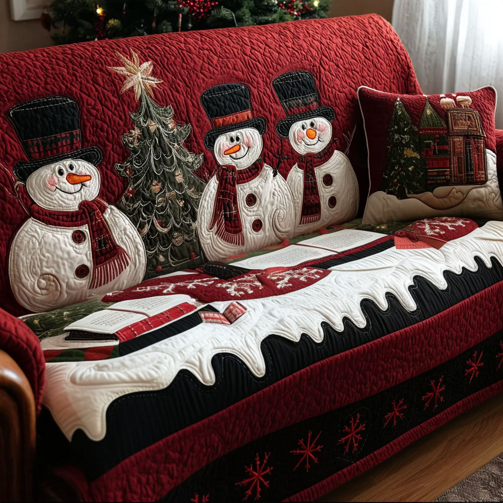 Christmas Eve Smiles Quilted Sofa Cover Room Decor For Room Unique Home Decor Gifts - Tradiviet