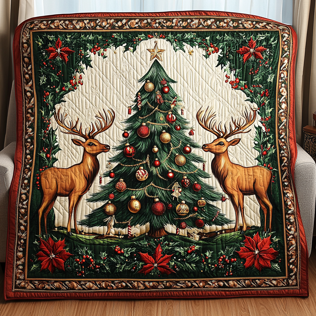 Christmas Forest Quilted Blanket 7th July 1776-2026 Gift For Uncle - Tradiviet