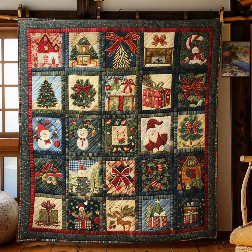 Christmas Magic Patchwork Quilt Blanket Winter Holiday Blanket Family Xmas Present Ideas - Tradiviet